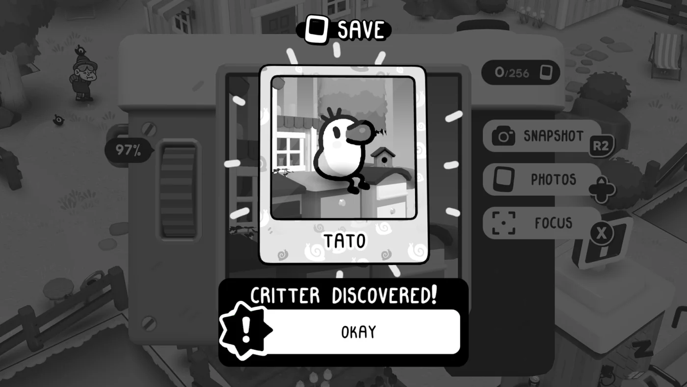 TOEM 2 critter discovery screen used for a completion guide